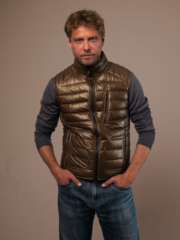 Monoposto Mens Down Leather Gilet