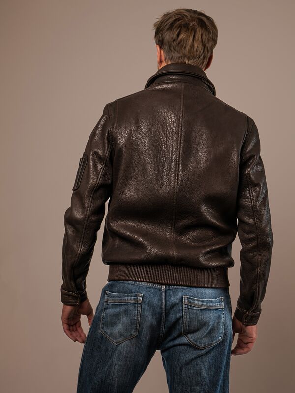 Monte Carlo Mens Leather Flight Jacket